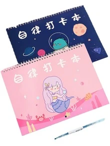 1 pieza Cuaderno de plan con dinosaurio de dibujos animados - Azul - Ver 3