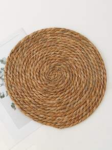 Handwoven Circular Straw Heat Insulation Mat, Daily Casual Home Decor - Yellow - View 1