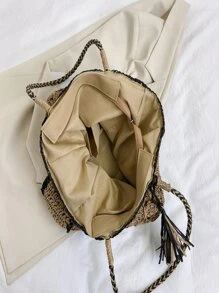 Fashionable Tote Bag Solid Color High Capacity Women's Handbag - Brown - View 6