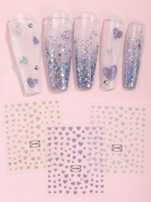 Beauty Sticker 3 miếng dán móng tay nghệ thuật hình trái tim - Nhiều màu - Xem 1