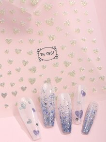 Beauty Sticker 3 miếng dán móng tay nghệ thuật hình trái tim - Nhiều màu - Xem 4