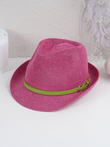 Strohhut mit Gürtel Dekor