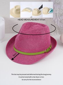 Strohhut mit Gürtel Dekor