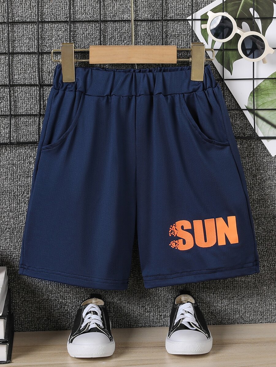 男孩字母圖案短褲