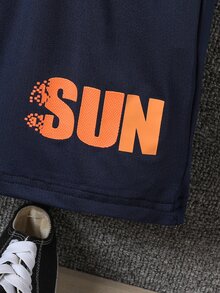 男孩字母圖案短褲