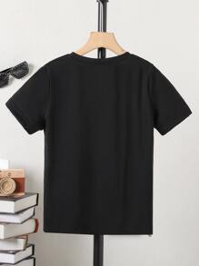 Boys Bear & Slogan Graphic Tee - Black - View 2