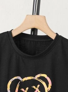 Boys Bear & Slogan Graphic Tee - Black - View 5