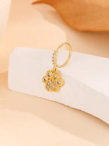 Cubic Zirconia Paw Charm Nose Ring - Multicolor - View 2