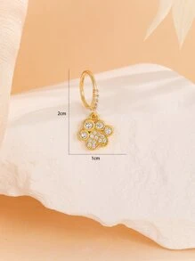 Cubic Zirconia Paw Charm Nose Ring - Multicolor - View 3