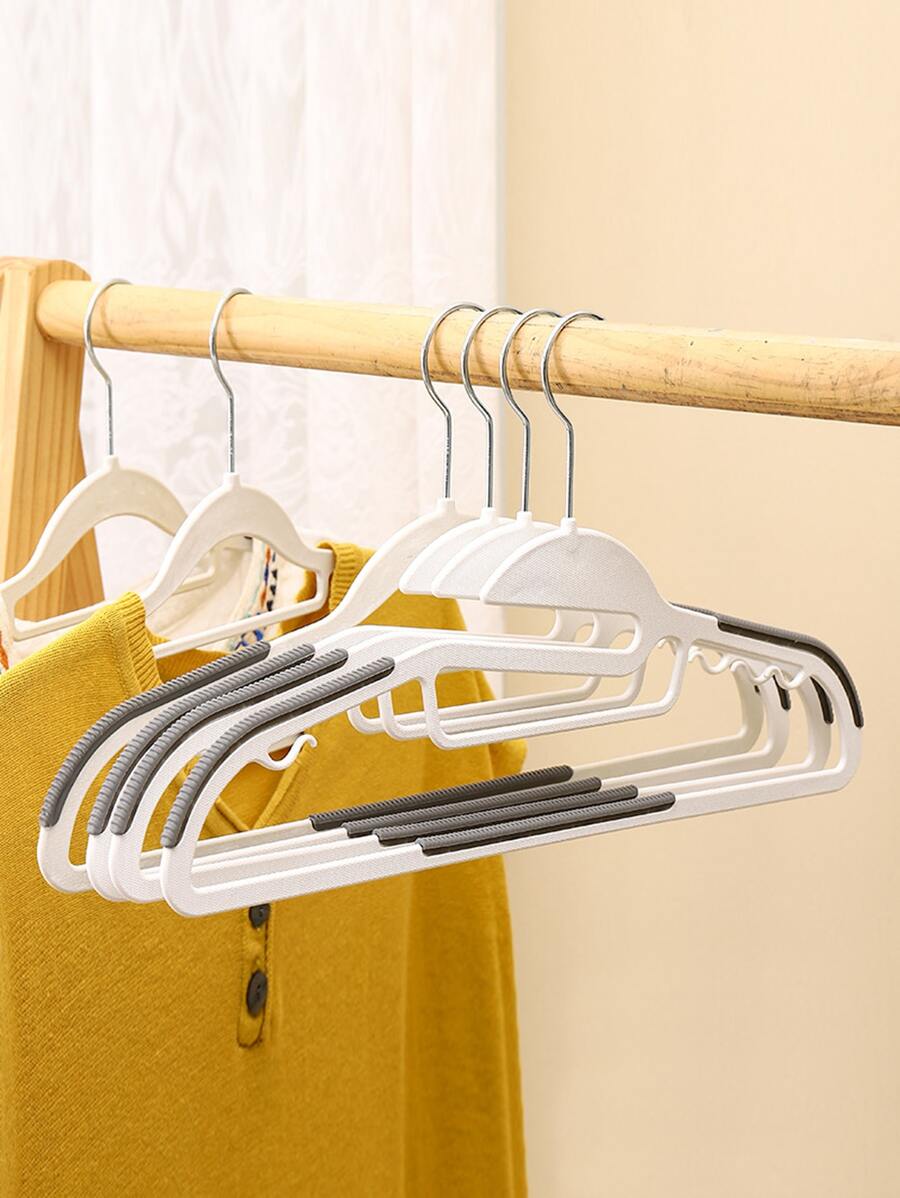 10入組裝ABS衣架家用雙色防滑衣架 - 灰色 - 查看 1
