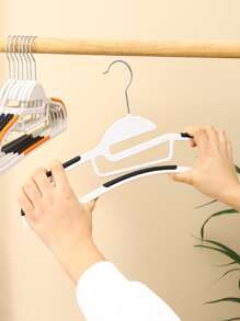 10入組裝ABS衣架家用雙色防滑衣架 - 灰色 - 查看 3