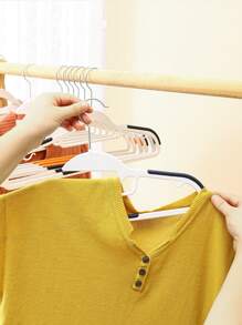 10入組裝ABS衣架家用雙色防滑衣架 - 灰色 - 查看 4