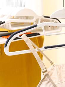 10入組裝ABS衣架家用雙色防滑衣架 - 灰色 - 查看 5