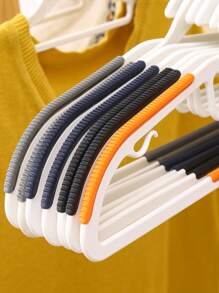 10入組裝ABS衣架家用雙色防滑衣架 - 灰色 - 查看 6