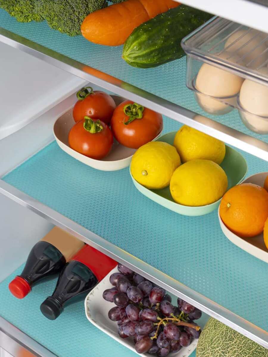 4 Cái/bộ Tấm Lót Ngăn Kéo PEVA, Tấm Lót Kệ Chống Trơn Trượt Màu Xanh, Tấm Lót Tủ Cho Gia Đình - Màu xanh lam - Xem 1