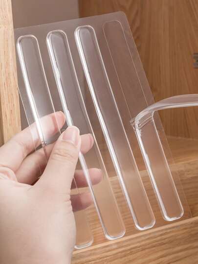 10入組/套矽膠門擋家用透明防撞門擋支架