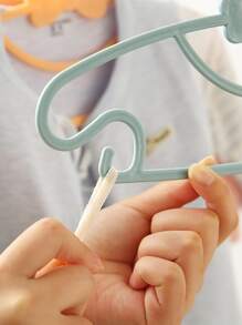 5 Cái/bộ Móc Treo Quần Áo Trẻ Em Bằng Nhựa, Móc Treo Quần Áo Trang Trí Nơ Dễ Thương Cho Trẻ Em - Hồng - Xem 3