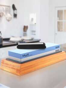 1 Máy Mài Dao Bằng Đá, Dụng Cụ Mài Dao 2 Mặt Tối Giản Và Dụng Cụ Mài Kéo - Màu xanh lam - Xem 1