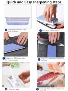 1 Máy Mài Dao Bằng Đá, Dụng Cụ Mài Dao 2 Mặt Tối Giản Và Dụng Cụ Mài Kéo - Màu xanh lam - Xem 2