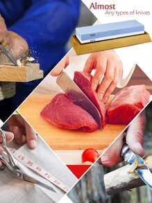 1 Máy Mài Dao Bằng Đá, Dụng Cụ Mài Dao 2 Mặt Tối Giản Và Dụng Cụ Mài Kéo - Màu xanh lam - Xem 5