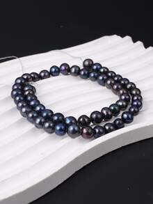 1 串人造珍珠 DIY 珠子 - 黑色 - 查看 2
