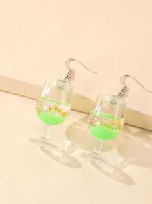 Glow In The Dark Goblet Drop Earrings - Green - View 4