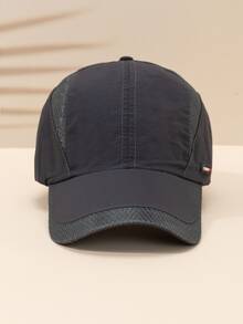 Hombres Gorra de béisbol con diseño de letra - Gris Oscuro - Ver 3