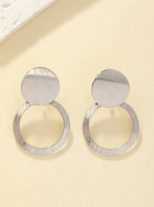Textured Round Drop Earrings