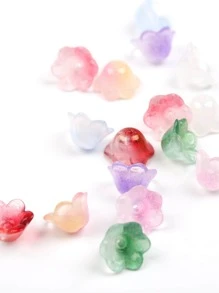 50pcs/Set Flower Design Glass Beads DIY Jewelry Accessory Valentines - Multicolor - View 2