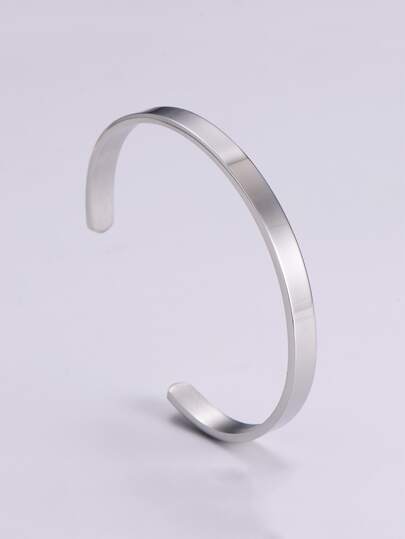 1pc Fashion Stainless Steel Minimalist Cuff Bangle For Men For Gift For Daily Decoration