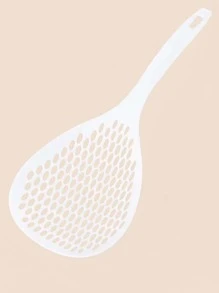 1 pieza de plástico Colador blanco Cuchara con mango largo para cocina - Blanco - Ver 1