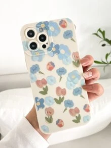 花朵圖案手機殼 - 黑與白 - 查看 4