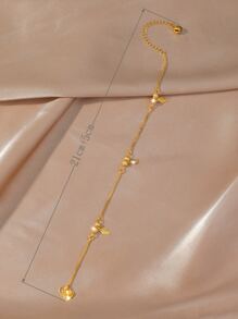 樹葉裝飾腳錬 - 金黃色 - 查看 3