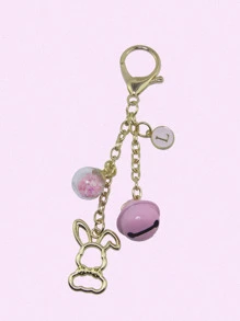 Rabbit & Bell Decor Bag Charm - Multicolor - View 2