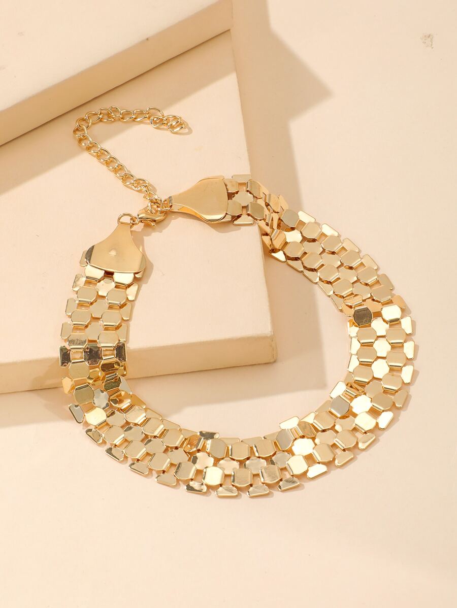 Heart Decor Choker - Yellow Gold - View 1