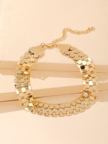 Heart Decor Choker - Yellow Gold - View 4