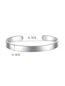 1pc Fashion Stainless Steel Minimalist Cuff Bangle For Men For Daily Decoration, For Jewelry Gift And Party