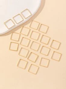 20 piezas/set Accesorio de joya DIY de plástico cuadrado - Dorado - Ver 1