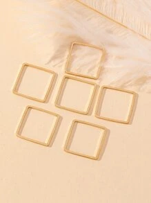 20 piezas/set Accesorio de joya DIY de plástico cuadrado - Dorado - Ver 2