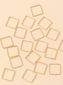 20 piezas/set Accesorio de joya DIY de plástico cuadrado - Dorado - Ver 4