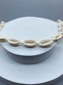 Collar de decoración de concha de moda y popular para hombres para regalo de joyería y para una apariencia elegante - Blanco - Ver 2