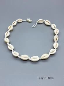 Collar de decoración de concha de moda y popular para hombres para regalo de joyería y para una apariencia elegante - Blanco - Ver 3