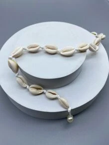 Collar de decoración de concha de moda y popular para hombres para regalo de joyería y para una apariencia elegante - Blanco - Ver 4