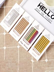 6pcs/set Wax Cake Candle, Textured Cake Decorating Candle For Birthday Party - Multicolor - View 7