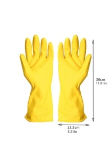 2入組裝乳膠家用手套黃色家用防水洗碗手套