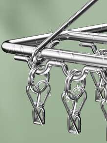 1pc Stainless Steel Drying Rack, Classic Multifunction Clothes Drying Rack For Household - Silver - View 5