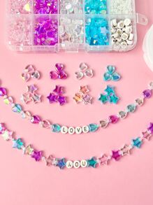 1盒釘珠DIY首飾配件和1入組彈性繩