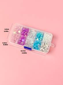 1盒釘珠DIY首飾配件和1入組彈性繩