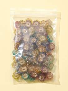 100pcs/set Flower Design Plating Acrylic DIY Bead - Multicolor - View 3
