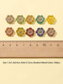 100pcs/set Flower Design Plating Acrylic DIY Bead - Multicolor - View 5